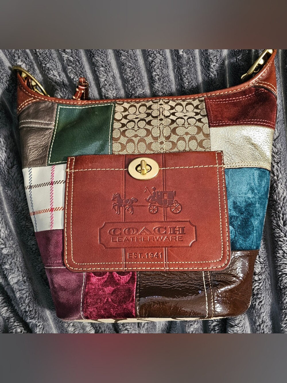 Coach Limited Edition Holiday Patchwork Bag